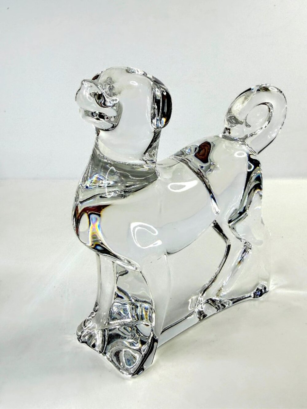 Baccarat Clear Crystal Zodiac Dog Figurine 2018 Signed France 4 3/8" A1052